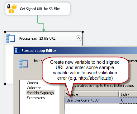SSIS ForEach Loop Task - Variable Mappings