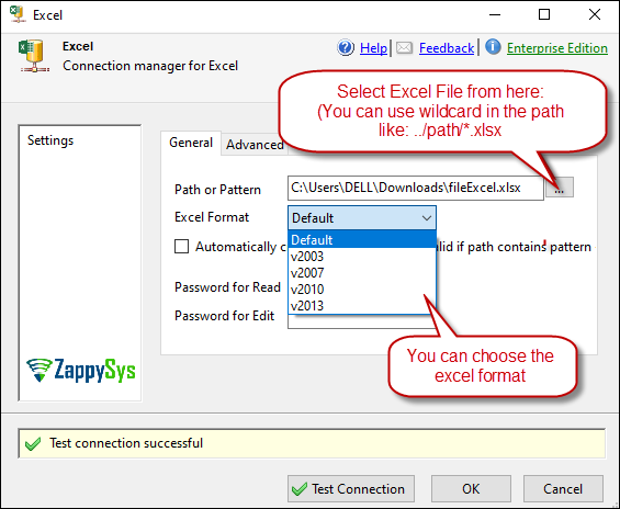 SSIS Excel Connection – Read/Write Office 2003/2007 Excel Formats