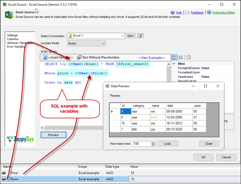 SSIS Excel File Source - Read XLSX / XLS (32-bit or 64-bit) | ZappySys